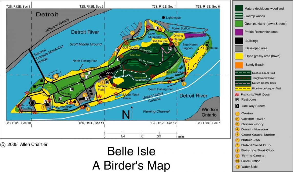 քարտեզը Բել Айл Դեթրոյթում