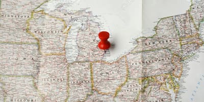 Դեթրոյթը քարտեզի վրա