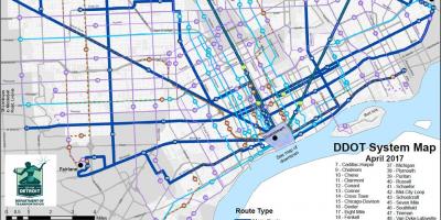 Քարտեզ Detroit ավտոբուսների